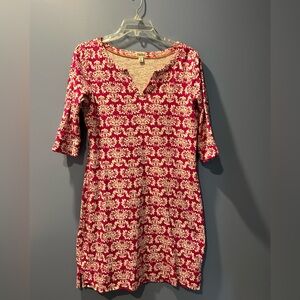 HATLEY fuschia and white cotton dress